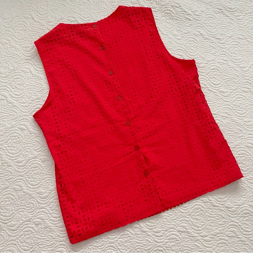 Cynthia Rowley Blouse Sleeveless Cutout Lace Size M - Picture 5 of 14